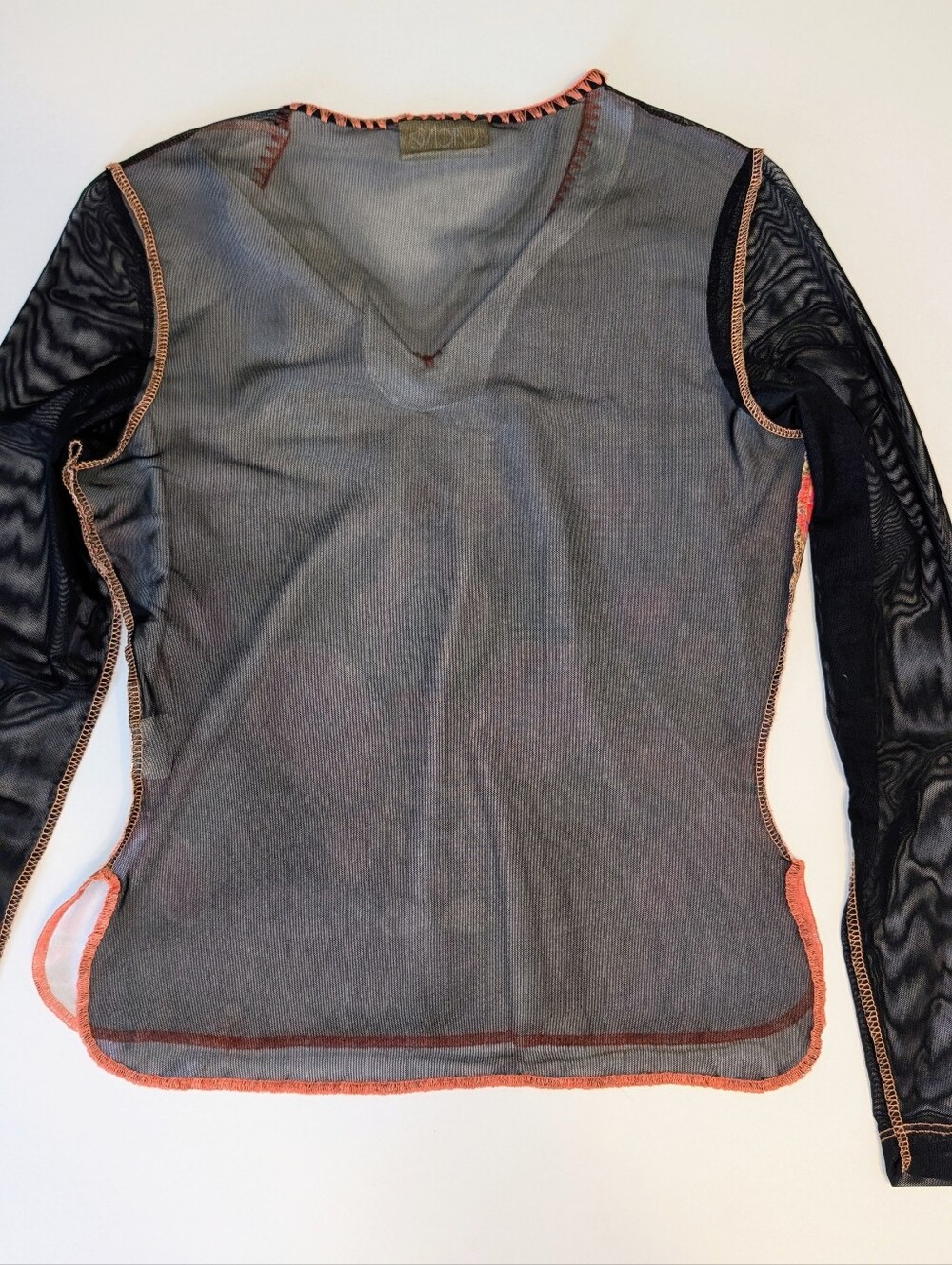 2000's Caché Beaded Sheer Mystic Mesh Sequin Art to Wear Blouse Small - Picture 6 of 11